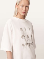 AllSaints White Stacks Amelie T-Shirt - Image 3 of 6