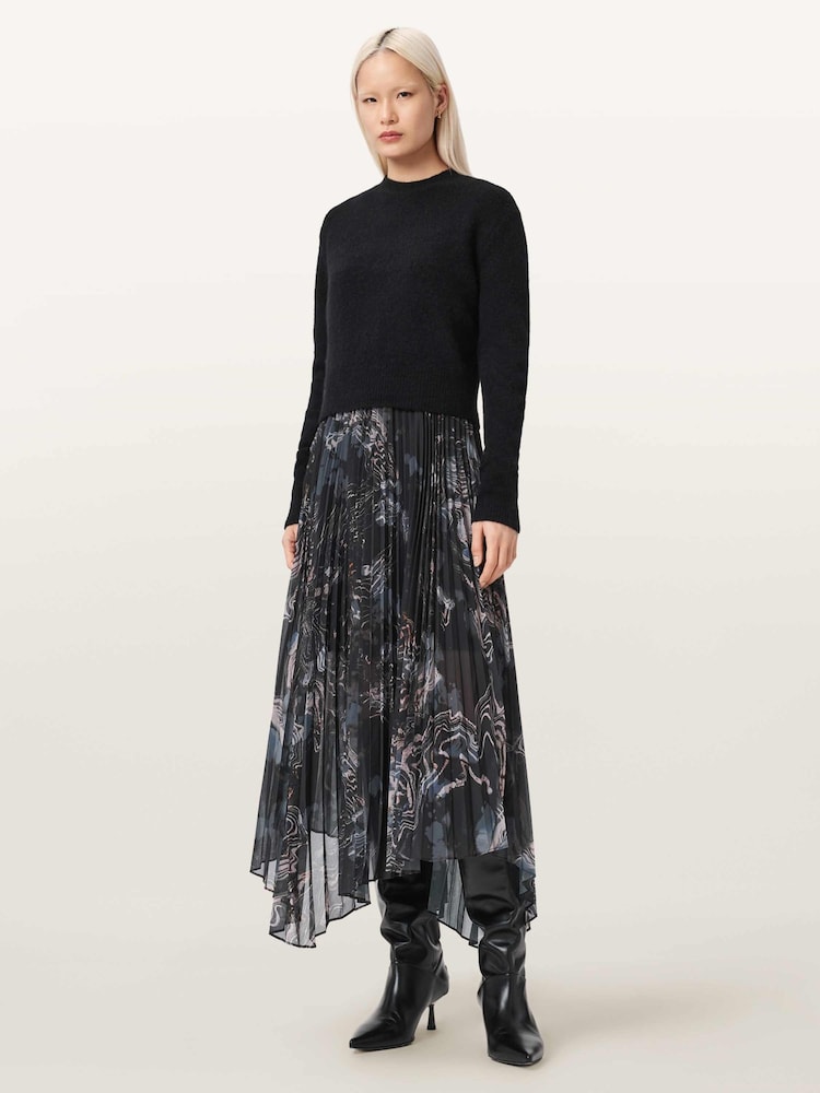 AllSaints Black Donatella Dress - Image 1 of 7