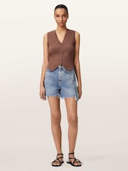 AllSaints Brown Cruz Waistcoat - Image 2 of 6