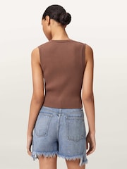 AllSaints Brown Cruz Waistcoat - Image 4 of 6