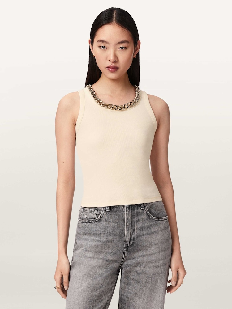 AllSaints Off White Lucy Tank - Image 1 of 6