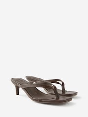 Cotton On Brown Eve Flip Flop Kitten Heels - Image 2 of 4