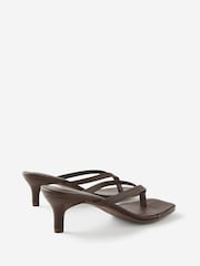 Cotton On Brown Eve Flip Flop Kitten Heels - Image 3 of 4