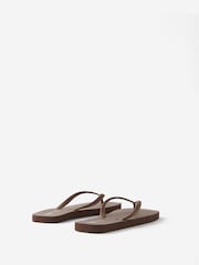 Cotton On Brown Square Toe Flip Flops - Image 3 of 4