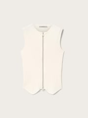 AllSaints White Cruz Zip Waiscoat - Image 5 of 5