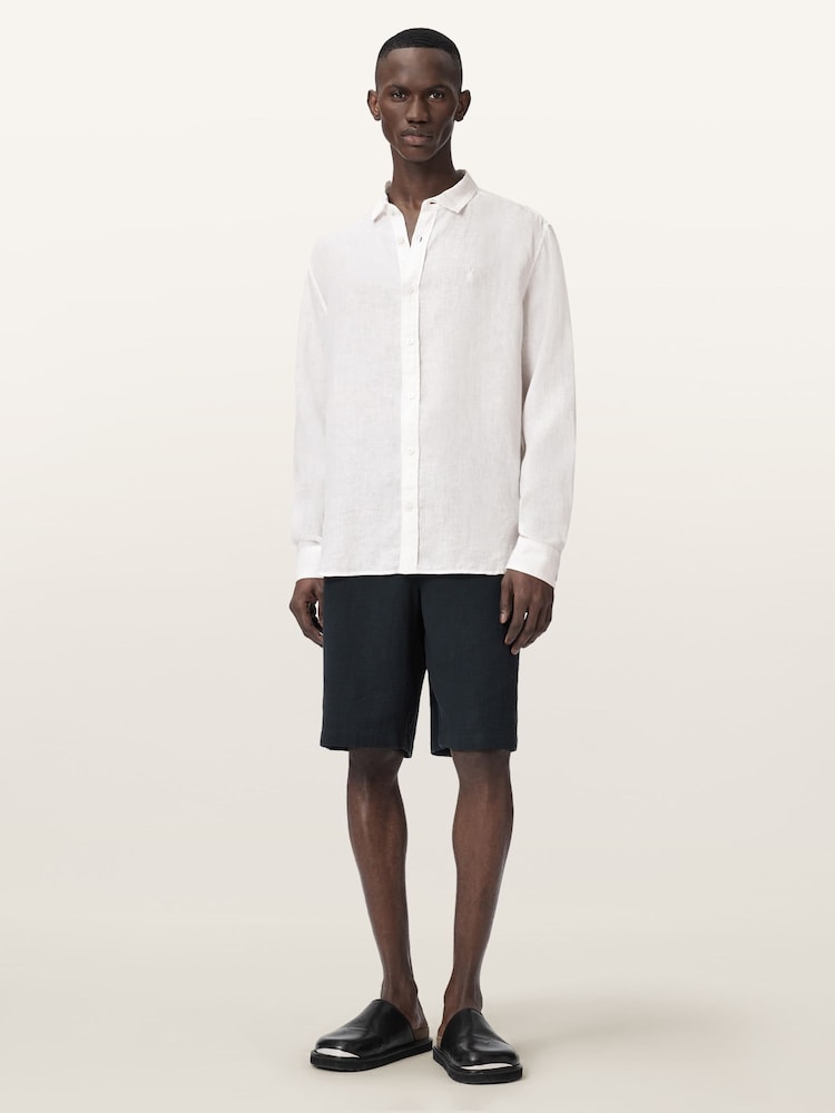 AllSaints White Loom Long Sleeve Shirt - Image 2 of 6