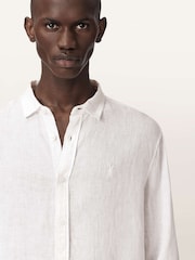 AllSaints White Loom Long Sleeve Shirt - Image 3 of 6