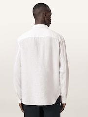AllSaints White Loom Long Sleeve Shirt - Image 4 of 6