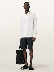 AllSaints White Loom Long Sleeve Shirt - Image 5 of 6