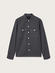 AllSaints Grey Spotter Long Sleeve Button Up Shirt - Image 6 of 6