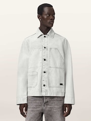 AllSaints Grey Mukesh Denim Shacket - Image 2 of 7
