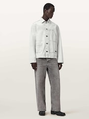 AllSaints Grey Mukesh Denim Shacket - Image 3 of 7