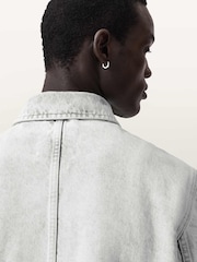 AllSaints Grey Mukesh Denim Shacket - Image 4 of 7