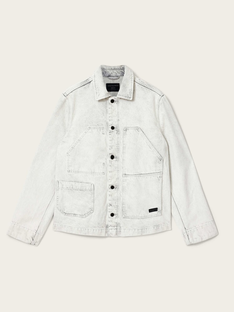 AllSaints Grey Mukesh Denim Shacket - Image 7 of 7