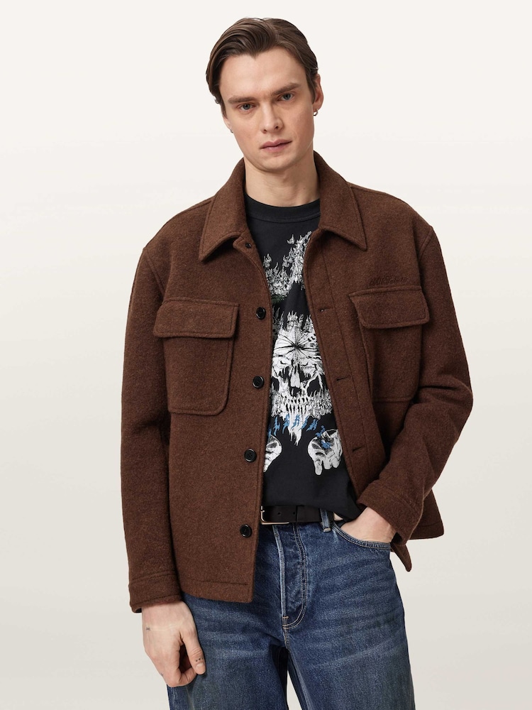 AllSaints Black Palm Ripper Crew T-Shirt - Image 2 of 6