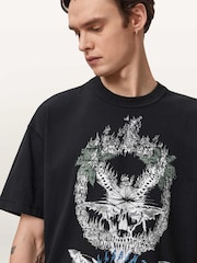 AllSaints Black Palm Ripper Crew T-Shirt - Image 5 of 6