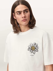 AllSaints White Petals Short Sleeve Crew Neck T-Shirt - Image 1 of 7