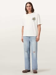 AllSaints White Petals Short Sleeve Crew Neck T-Shirt - Image 3 of 7