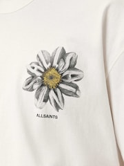 AllSaints White Petals Short Sleeve Crew Neck T-Shirt - Image 4 of 7