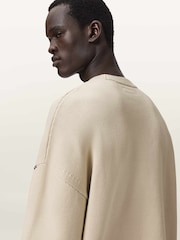 AllSaints Cream Crossed Crew Jumper - Image 3 of 6