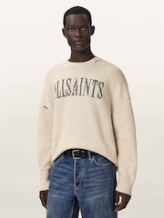 AllSaints Cream Crossed Crew Jumper - Image 4 of 6