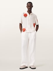 AllSaints Cream Fleur Fazed Short Sleeve Shirt - Image 3 of 7