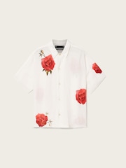 AllSaints Cream Fleur Fazed Short Sleeve Shirt - Image 7 of 7
