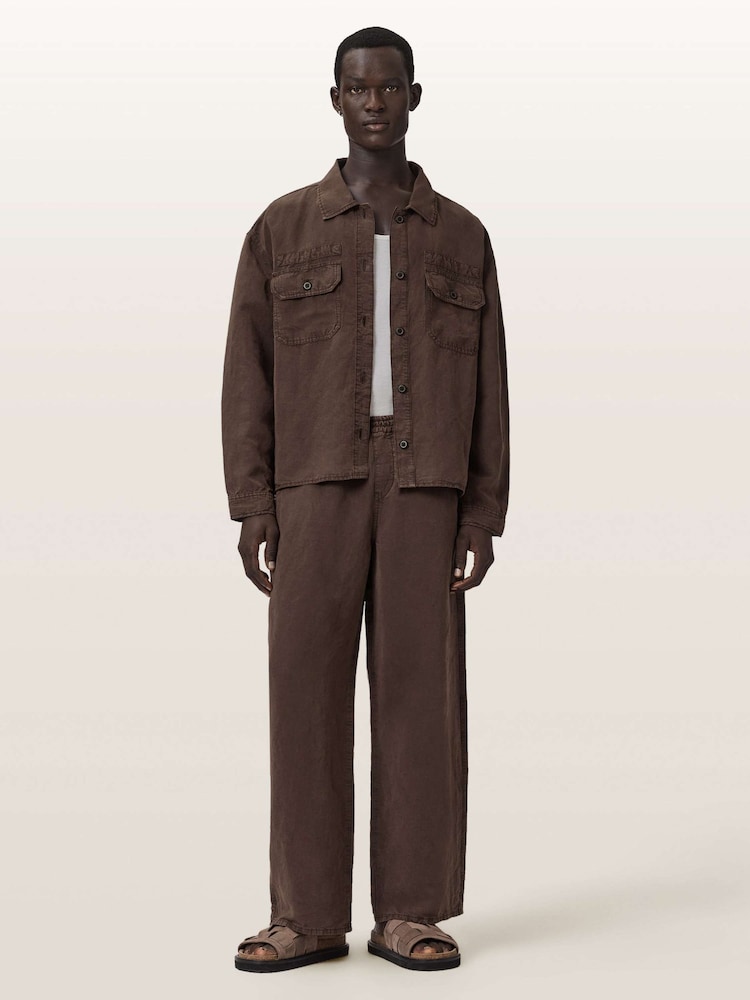 AllSaints Brown Korten Trousers - Image 2 of 6