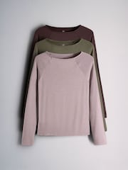 Mehrfarbig - The Set – 3er-Pack weiche Raglan-T-Shirts mit Bootsausschnitt - Bild 1 von 6