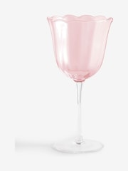 Set of 4 Pink Sadie Scallop Wine Glasses - Image 2 of 2