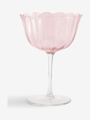 Set of 2 Pink Sadie Scallop Cocktail Glasses - Image 2 of 2