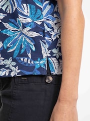 Weird Fish Blue Alia Printed Jersey T-Shirt - Image 5 of 7