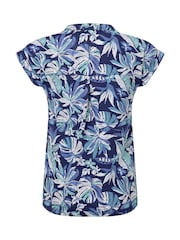 Weird Fish Blue Alia Printed Jersey T-Shirt - Image 7 of 7