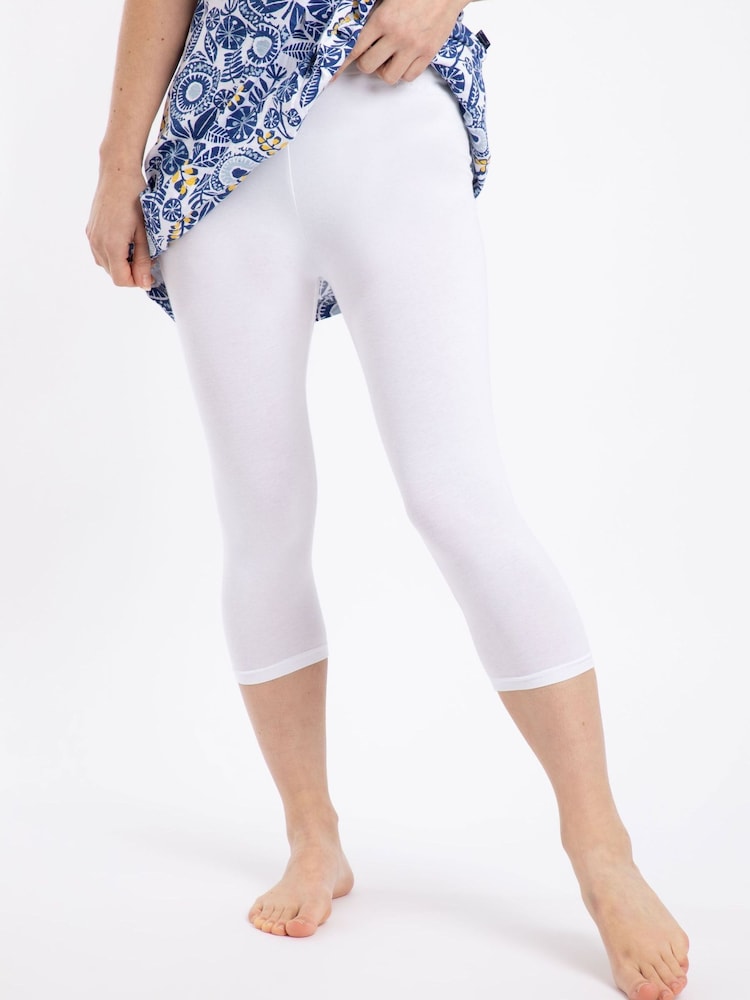 Weird Fish White Blondie Cropped Leggings - Image 1 of 6 Weird Fish White Blondie Cropped Leggings - Image 1 of 6