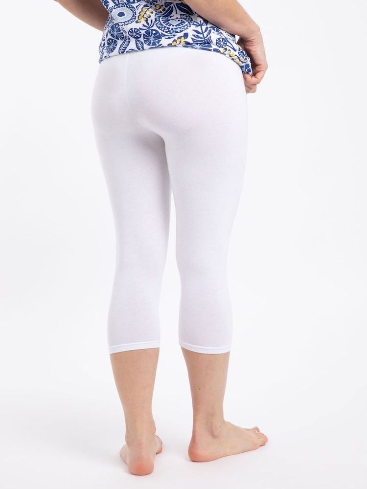 Weird Fish White Blondie Cropped Leggings - Image 2 of 6 Weird Fish White Blondie Cropped Leggings - Image 2 of 6