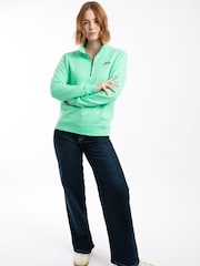 Weird Fish Green Avery 1/4 Zip Sweat Top - Image 3 of 6