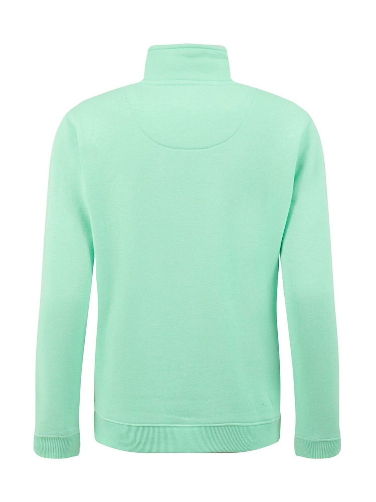 Weird Fish Green Avery 1/4 Zip Sweat Top - Image 6 of 6