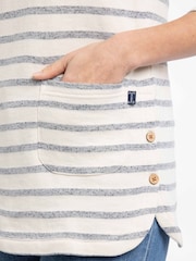 Weird Fish Navy Ives Loopback Stripe Tunic Top - Image 5 of 7