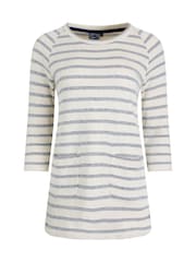 Weird Fish Navy Ives Loopback Stripe Tunic Top - Image 6 of 7