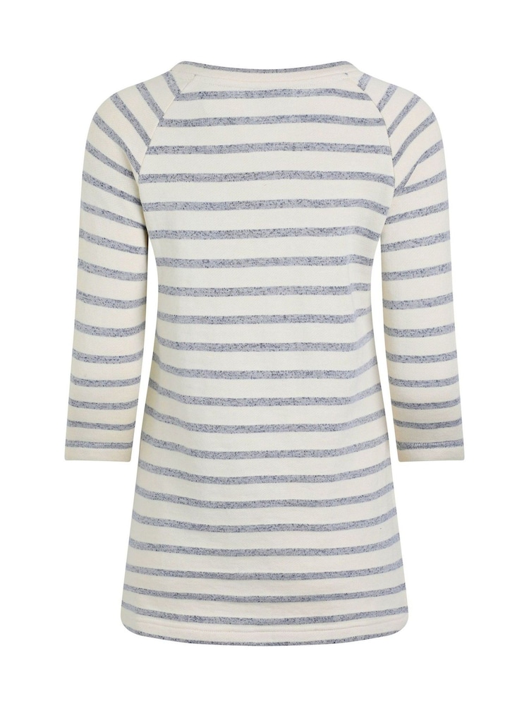Weird Fish Navy Ives Loopback Stripe Tunic Top - Image 7 of 7
