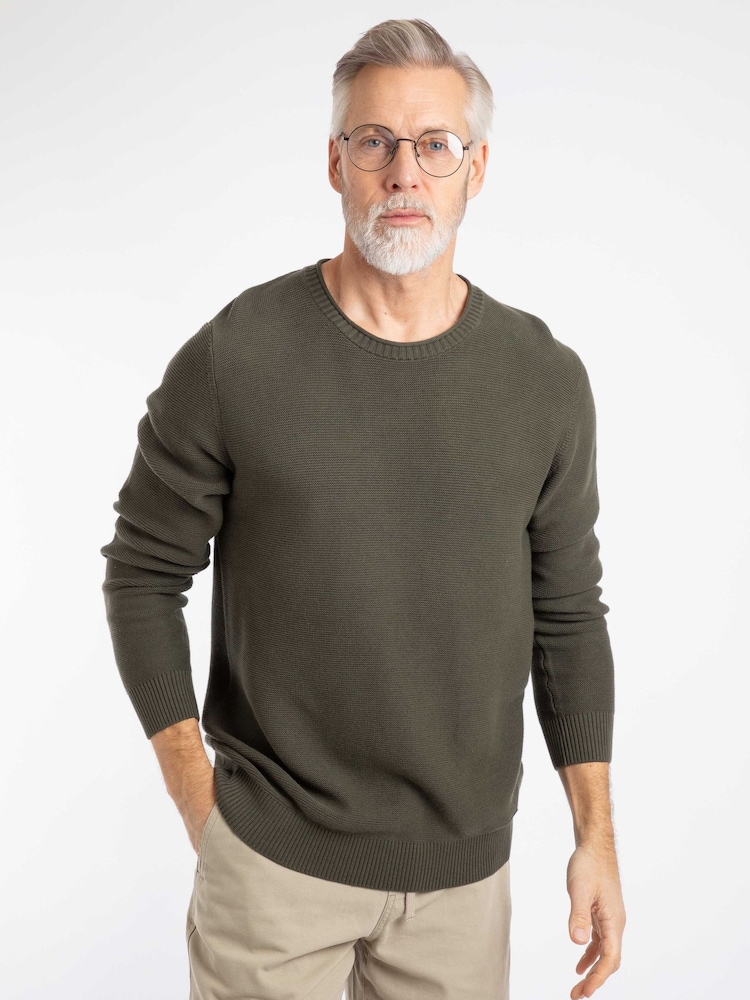 Weird Fish Green Rhett Crew Neck Knitted Jumper - Image 1 of 6