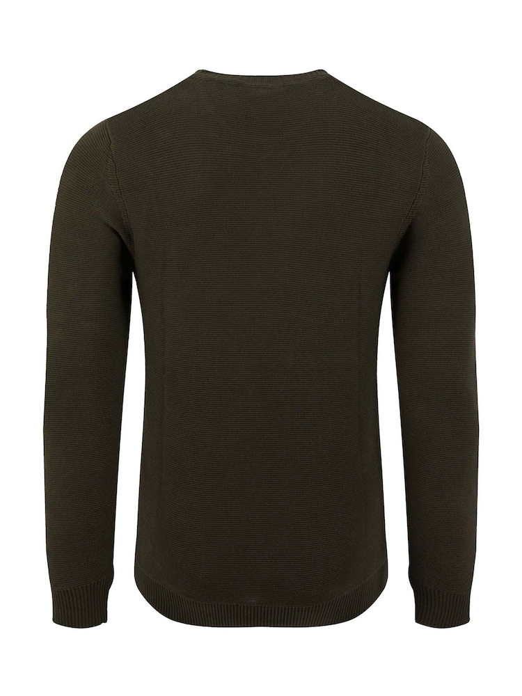 Weird Fish Green Rhett Crew Neck Knitted Jumper - Image 6 of 6