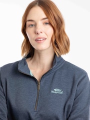 Weird Fish Navy Avery 1/4 Zip Sweat Top - Image 4 of 6