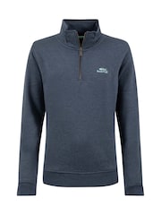 Weird Fish Navy Avery 1/4 Zip Sweat Top - Image 5 of 6