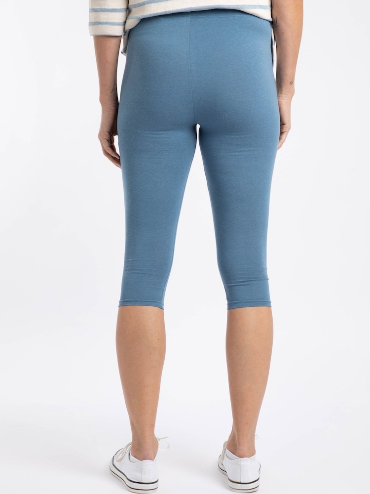 Weird Fish Blue Blondie Cropped Leggings - Image 2 of 6 Weird Fish Blue Blondie Cropped Leggings - Image 2 of 6