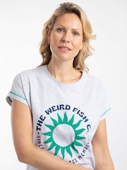 Weird Fish Grey Sun Rays Front Print Graphic T-Shirt - Image 4 of 6