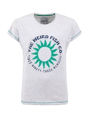 Weird Fish Grey Sun Rays Front Print Graphic T-Shirt - Image 5 of 6