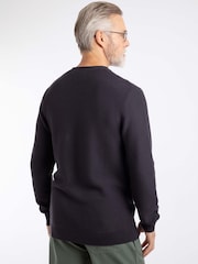 Weird Fish Blue Rhett Crew Neck Knitted Jumper - Image 2 of 7