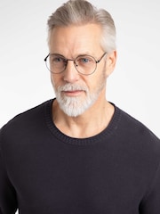 Weird Fish Blue Rhett Crew Neck Knitted Jumper - Image 4 of 7