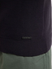 Weird Fish Blue Rhett Crew Neck Knitted Jumper - Image 5 of 7